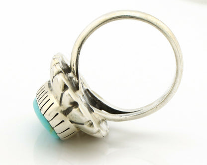 Navajo Ring .925 Silver Arizona Turquoise Signed M Montoya C.80's