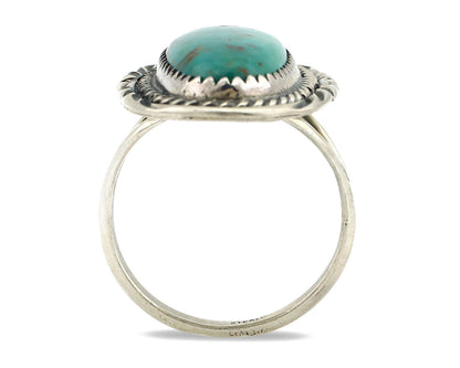 Navajo Ring 925 Silver Natural Blue Turquoise Native American Artist C.1980's