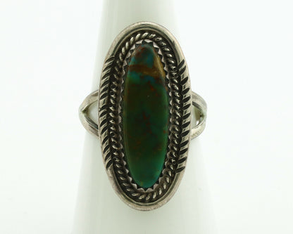 Navajo Ring .925 Silver Nevada Turquoise Signed M Begay C.1980's