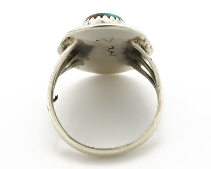 Navajo Ring .925 Silver Blue Gem Turquoise Native American Artist C.80's