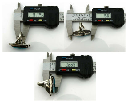 Navajo Ring .925 Silver Natural Blue Turquoise Artist Signed SC C.80's