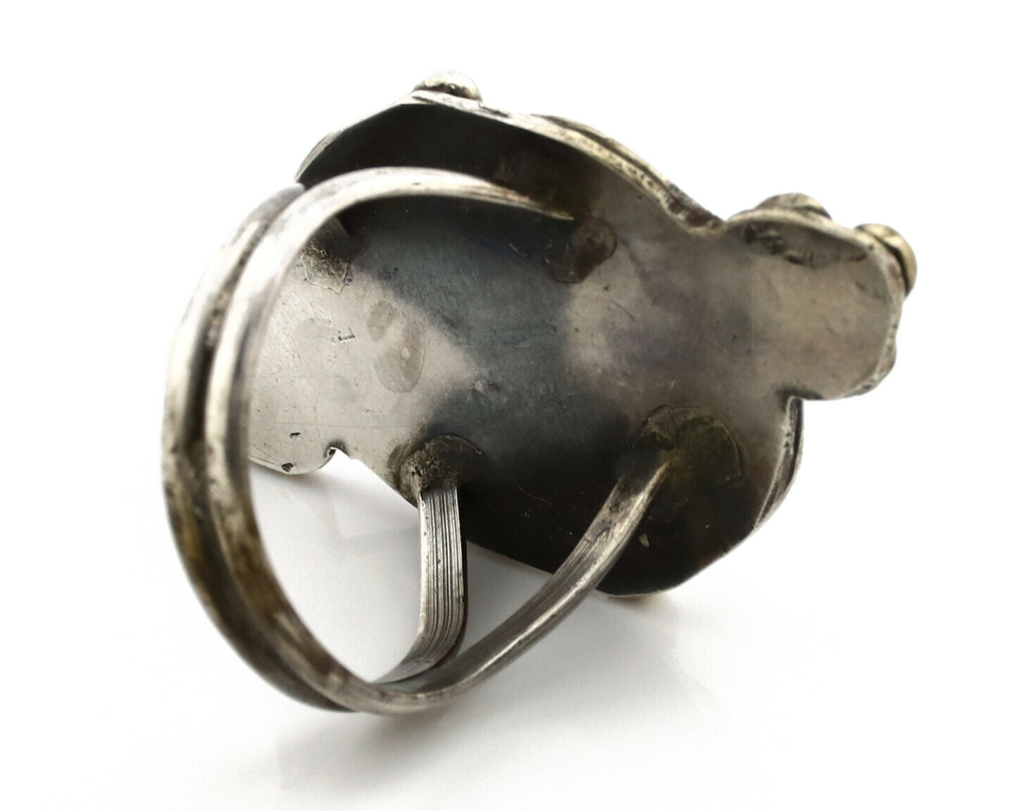 Navajo Ring .925 Silver Kingman Turquoise Native American Artist C.80's