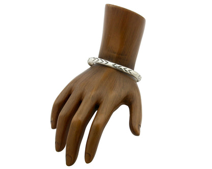 Navajo Bracelet .925 Silver Hand Stamped Arrow Head Signed Montoya C.80's