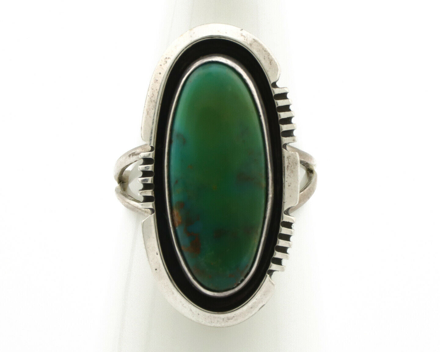Navajo Ring .925 Silver Royston Turquoise Native American Artist Handmade C.80's