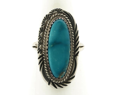 Navajo Ring 925 Silver Natural Blue Turquoise Native American Artist C.1980's