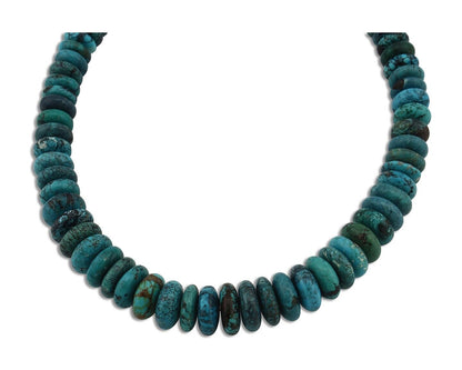 Navajo Necklace 925 Silver Black & Blue Spiderweb Turquoise Native Artist C.80's