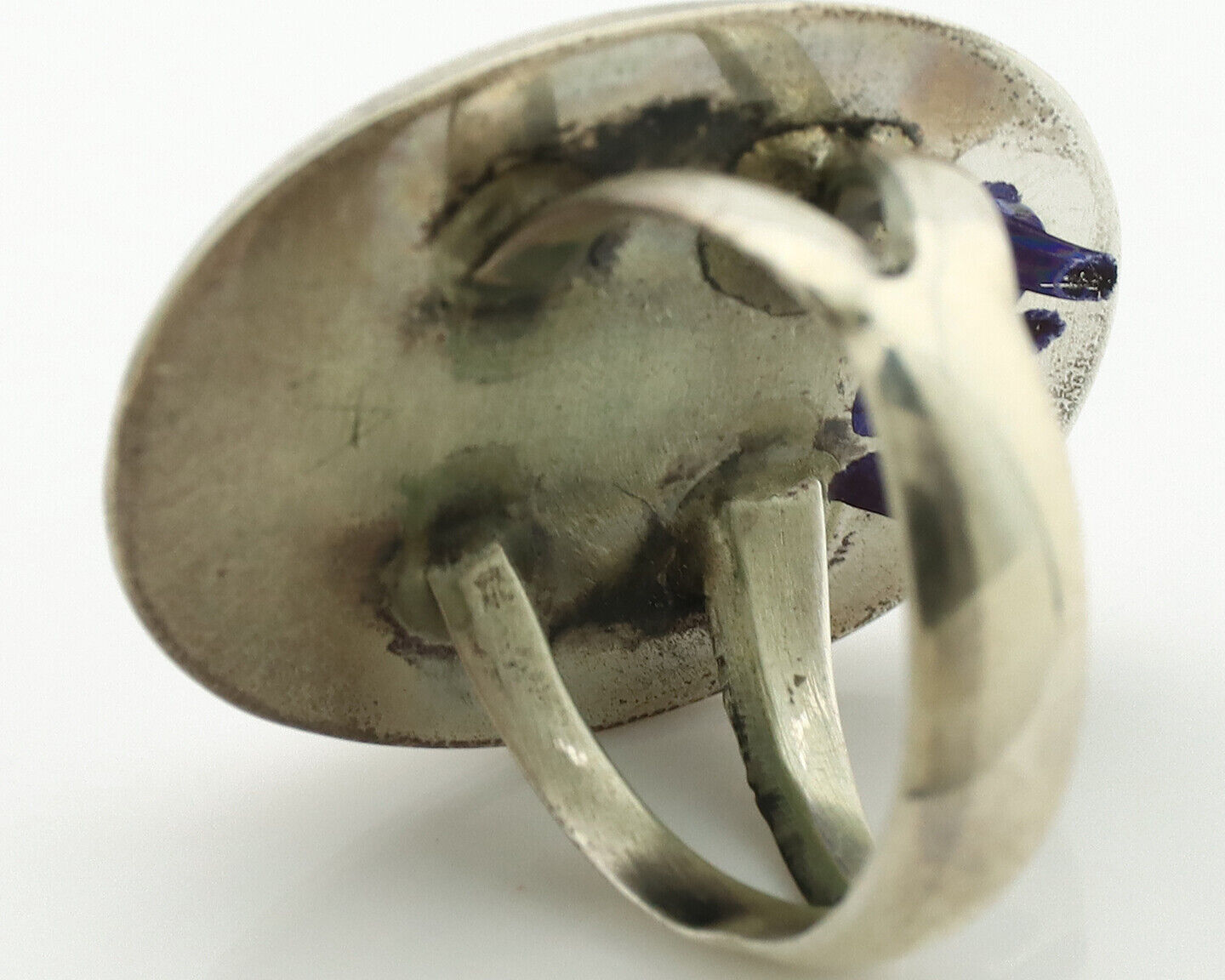 Navajo Ring .925 Silver Natural Blue Turquoise Native American Artist C.1980's