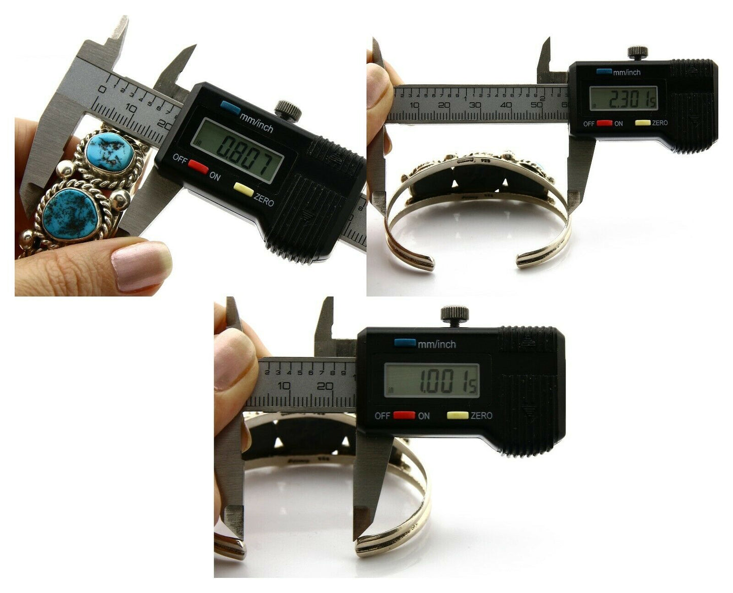 Navajo Bracelet .925 Silver Sleeping Beauty Turquoise Native C.80's