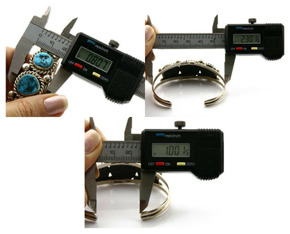 Navajo Bracelet .925 Silver Sleeping Beauty Turquoise Native C.80's