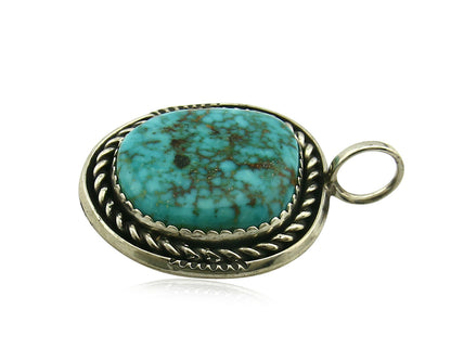 Navajo Pendant .925 Silver Kingman Turquoise Signed Artist Yazzie C.80's