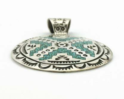 Navajo Necklace .925 Silver Kingman Turquoise Stanley Bain C.80's
