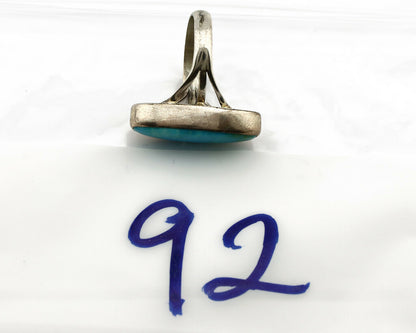 Navajo Ring .925 Silver Arizona Turquoise Native American Artist C80s