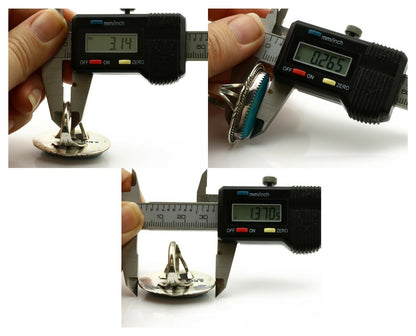 Navajo Ring .925 Silver Blue Turquoise Artist Signed M Begay C.1980's