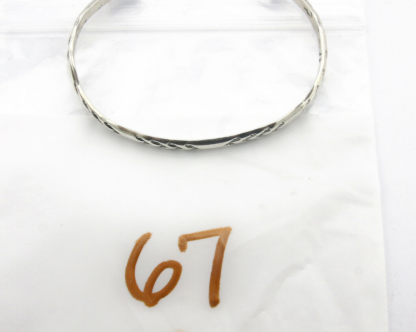 Navajo Bracelet .925 Silver Hand Stamped Arrow Head Artist I Montoya C.80's