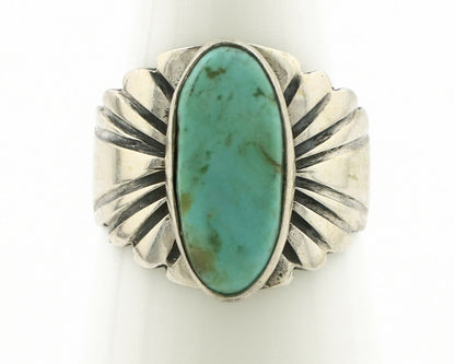 Navajo Ring .925 Silver Kingman Turquoise Artist Signed Apache C.80's