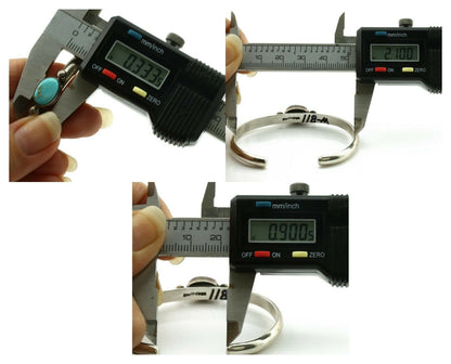 Navajo Bracelet .925 Silver Blue Turquoise Native American Artist C.80's