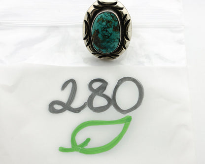 Navajo Ring 925 Silver Spiderweb Turquoise Signed C Montoya C.80's