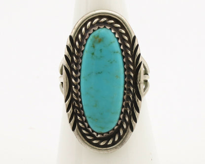 Navajo Ring .925 Silver Natural Blue Turquoise Artist Talhat C.1980's