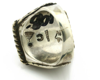 Navajo Ring .925 Silver Blue Green Southwest Artist Signed C Montoya C.80's