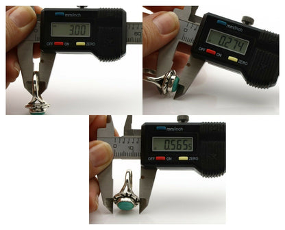 Navajo Ring .925 Silver Kingman Turquoise Artist Signed Gecko C.90's