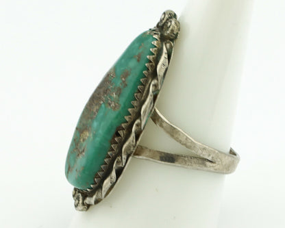 Navajo Ring .925 Silver Natural Aqua Turquoise Signed James Martin C.80's