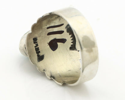 Navajo Ring .925 Silver Kingman Turquoise Artist Signed Apache C.80's