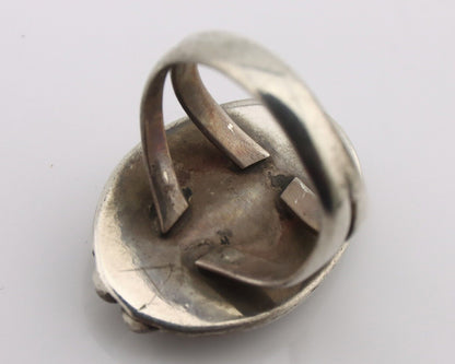 Navajo Handmade Ring 925 Silver Blue Southwest Turquoise Native Artist C.80's