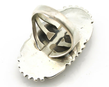 Navajo Ring .925 Silver Green Turquoise Native American Artist C.80's