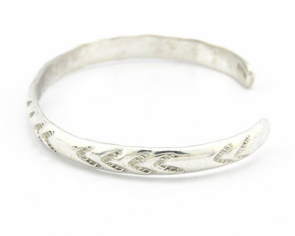Navajo Bracelet .925 Silver Hand Stamped Arrow Head Artist Montoya C.80's