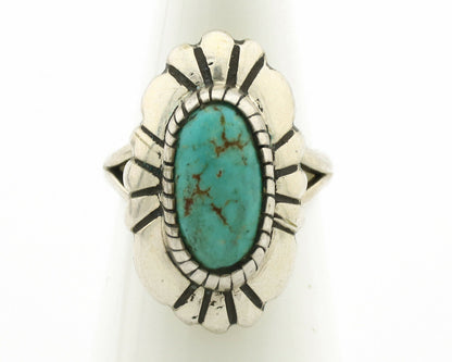 Navajo Ring .925 Silver Natural Mined Turquoise Artist Signed M Montoya C.80's