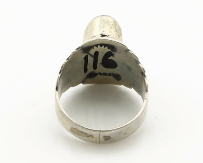 Navajo Ring .925 Silver Kingman Turquoise Artist Signed Apache C.80's