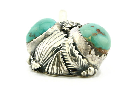 Navajo Pendant .925 Silver Bisbee Turquoise Signed Tom Willeto C.80's