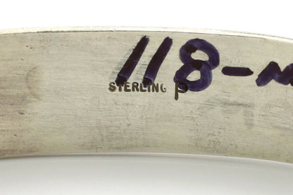 Navajo Bracelet .925 Silver Natural Pink Mussel Artist Signed P C.90's