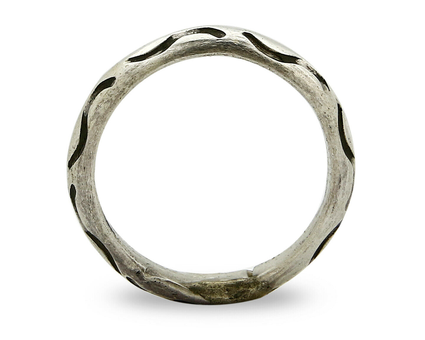 Women's Navajo Ring .925 SOLID Silver Hand Stamped Circa 1980's