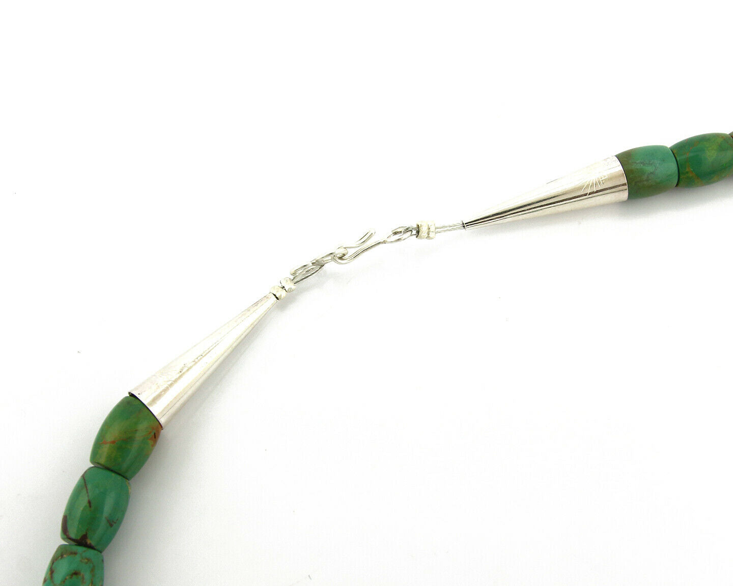 Navajo Necklace .925 Silver Royston Turquoise & Coral C.80's