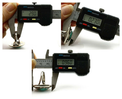 Navajo Shadow Box Ring .925 Silver Kingman Turquoise Signed M Montoya C80s