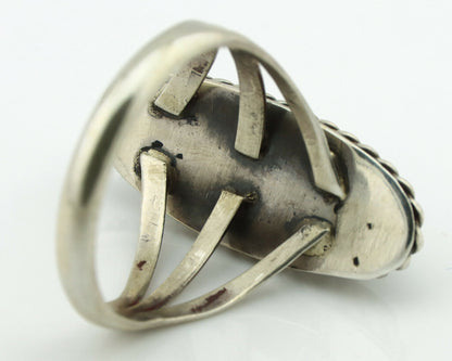 Navajo Ring .925 Silver Kingman Turquoise Native Artist C.80's