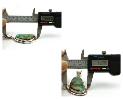 Navajo Kingman Turquoise Pendant .925 Silver Artist Signed Sunrise C.80's