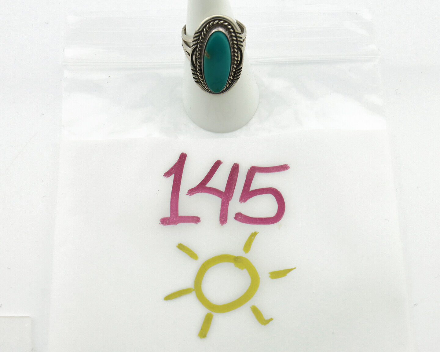 Navajo Ring 925 Silver Southwest Blue Turquoise Artist Signed Begay C.80's