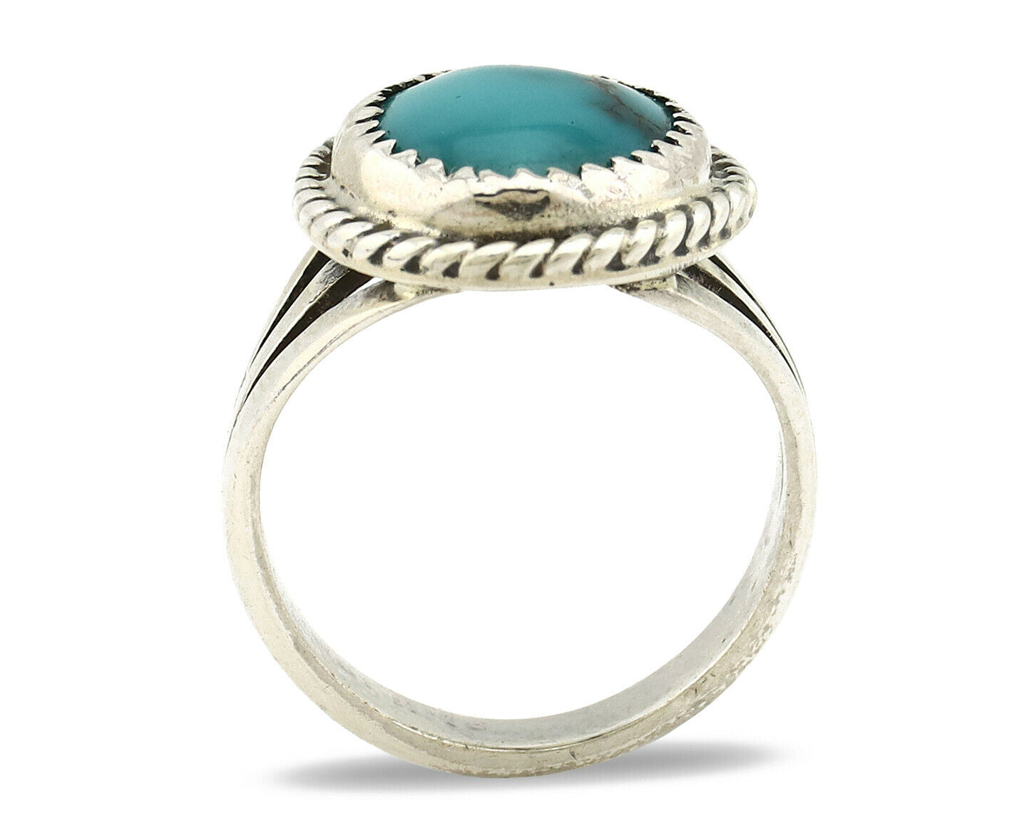 Navajo Ring .925 Silver Blue Southwest Turquoise Native Artist C.1980's
