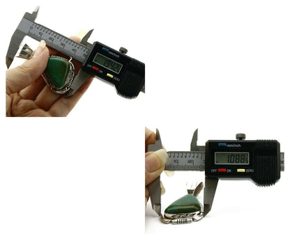 Navajo Pendant .925 Silver Kingman Turquoise Signed Artist HB C.80's