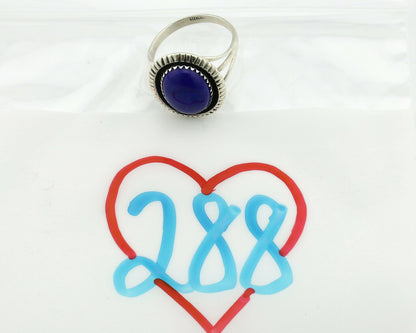 Navajo Ring .925 Silver Natural Lapis Lazuli Native American Artist C.80's