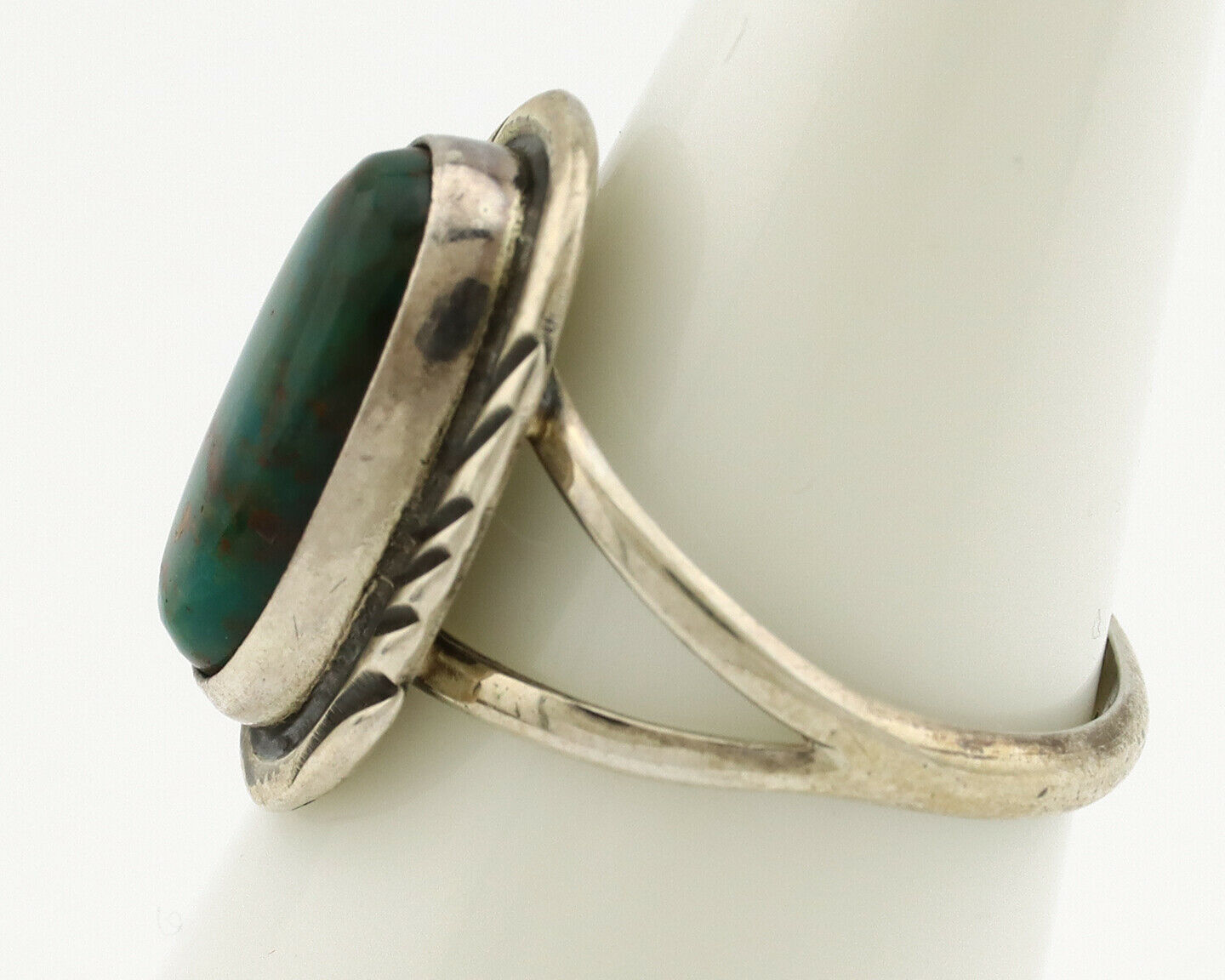 Navajo Ring .925 Silver Royston Turquoise Native American Artist C.1980's