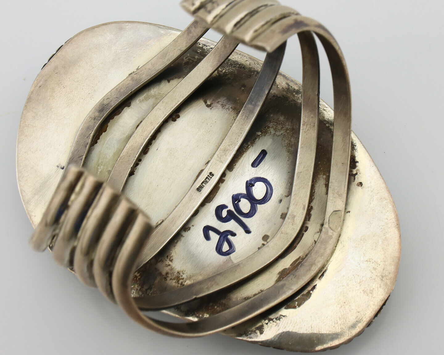 Women's Navajo .925 Silver Morenci Turquoise Native American Artist C.80's