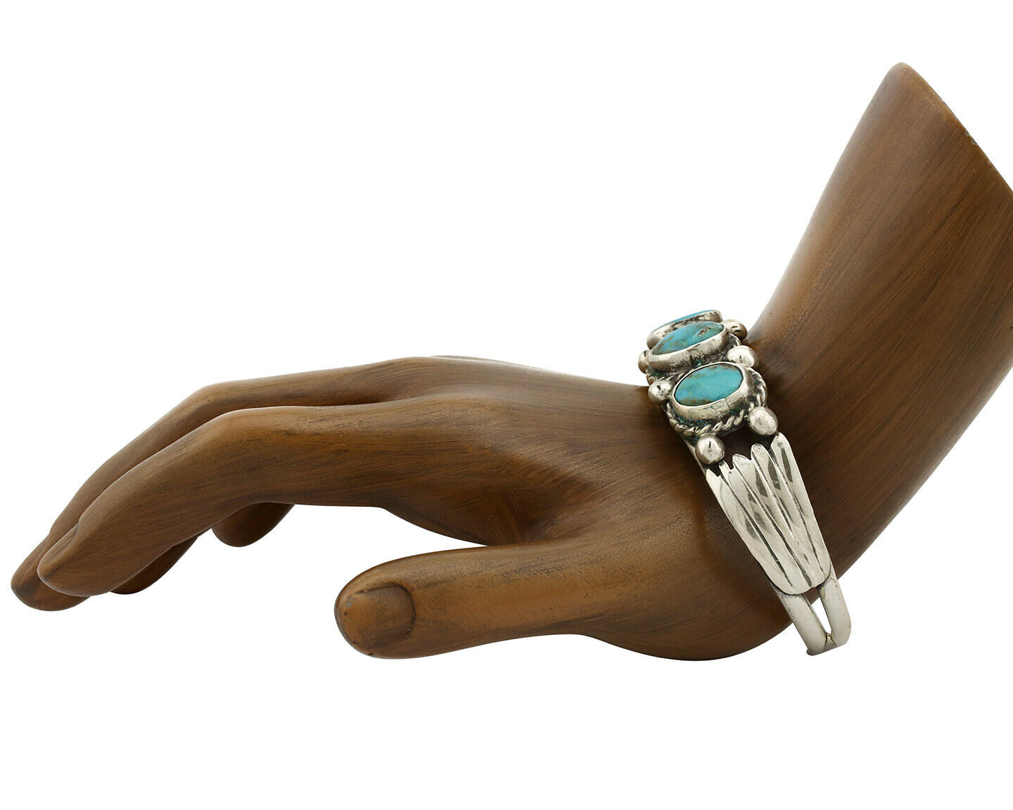 Navajo Bracelet .925 Silver Arizona Turquoise Artist Signed C Montoya Circa 80's