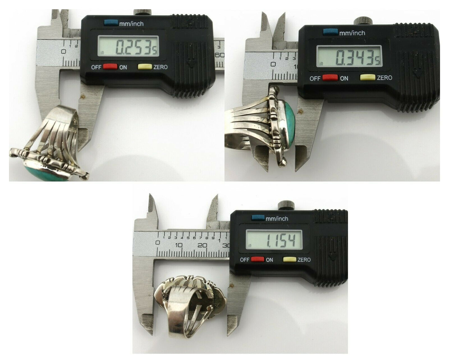 Navajo Ring .925 Silver Royston Turquoise Signed Artist DC C.80's