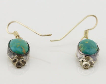 Navajo Earrings 925 Silver Blue Gem Turquoise Native American Artist C.80's