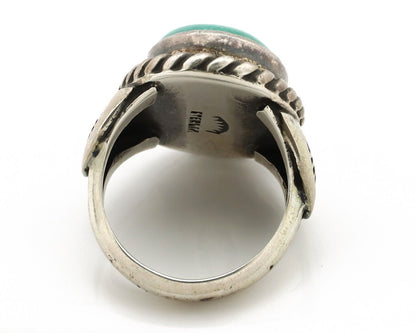 Navajo Handmade Ring 925 Silver Blue Turquoise Signed Native Artist C.80's