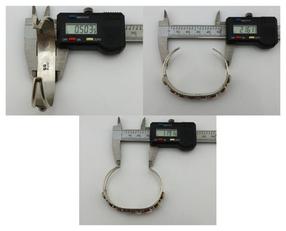 Women's Navajo Bracelet 925 Silver Natural Pink Mussel Native American Signed BB