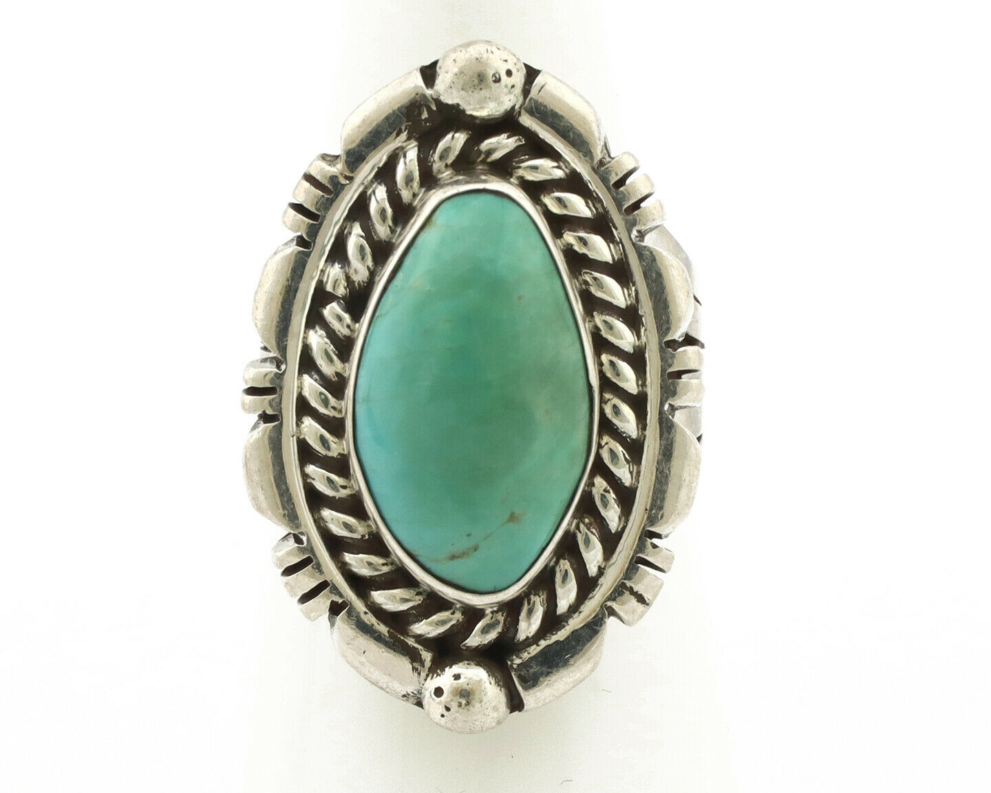 Navajo Ring .925 Silver Royston Turquoise Signed Artist DC C.80's